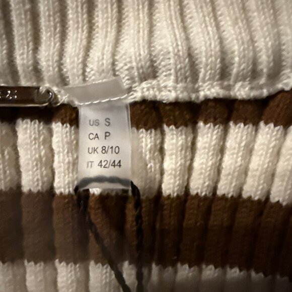 Elie Tahari Women's Ribbed Striped Sleeveless Top Small Brown New with Tag - Picture 4 of 4